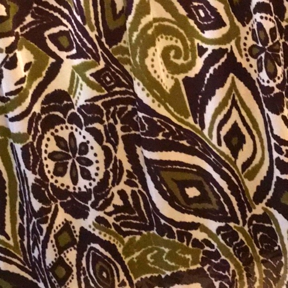 Green/brown/ivory halter dress - Picture 3 of 3